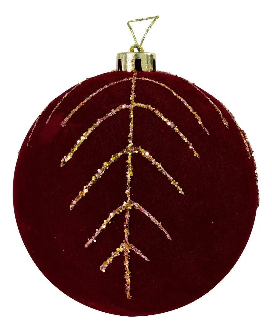 Set Esferas Navideñas 3 Piezas Vino Elegante Relieve