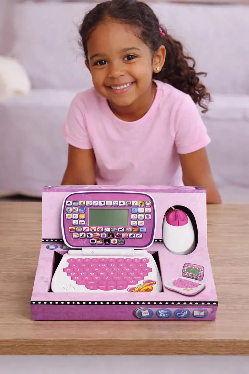 Laptop Juguete Educativa Infantil Español Rosa Y Azul Candy