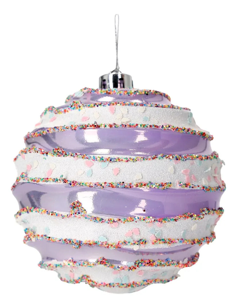 Esfera Navideña lluvia Lila Con Hojuelas Multicolor 15 Cm