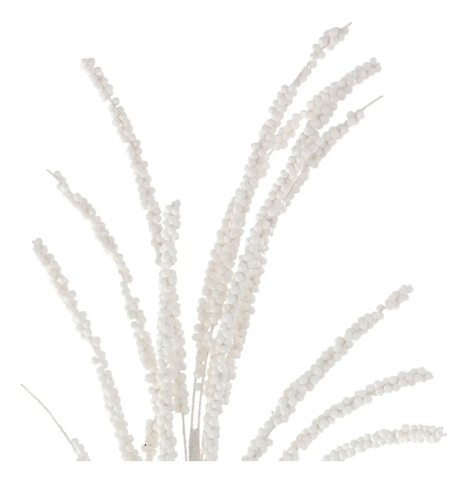 Vara Navideña Lluvia Palmera Nevada con Glitter 80 cm