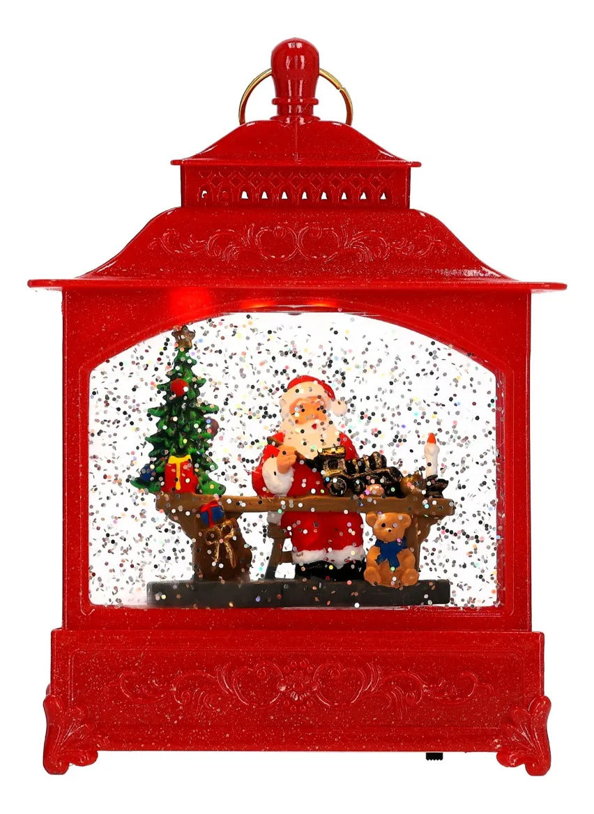 Lámpara Lluvia Navideña de Agua Santa con Glitter 22 cm