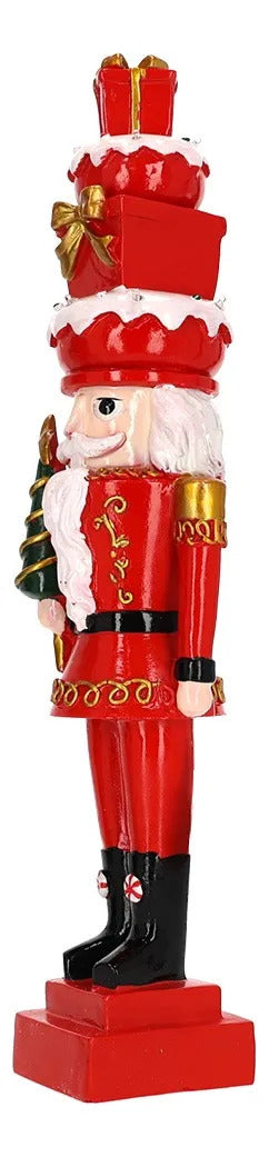 Soldado Cascanueces Lluvia Rojo y Dorado 56 cm