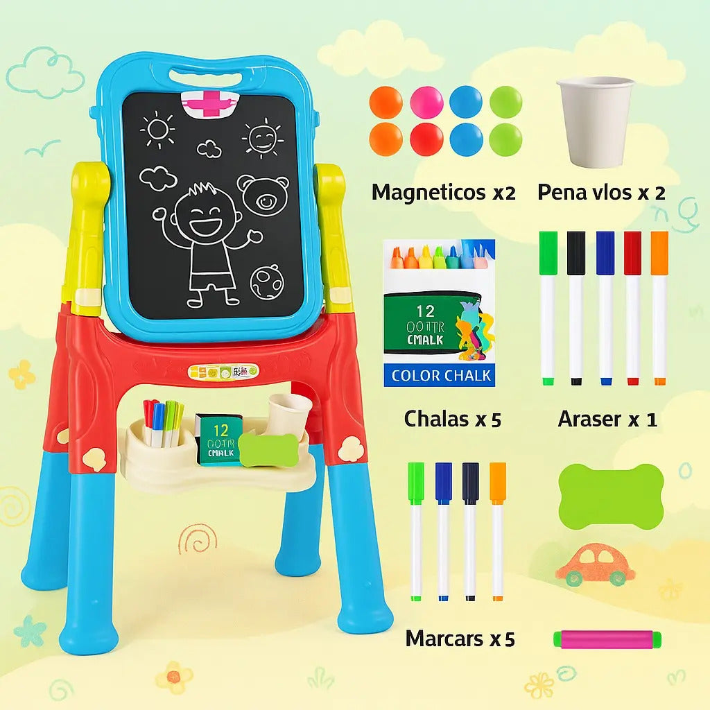 Pizarra 2 En 1 Infantil Con Accesorios 48 Piezas Candy Toys