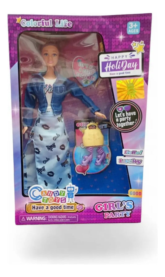 Muñeca Candy Toys Colorful Life Incluye 4 Accesorios