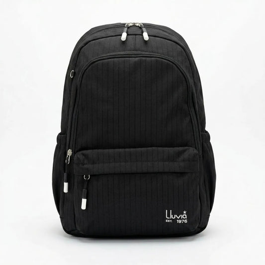 Set 3 Piezas Lluvia Negro Plata Mochila Lonchera Lapicera