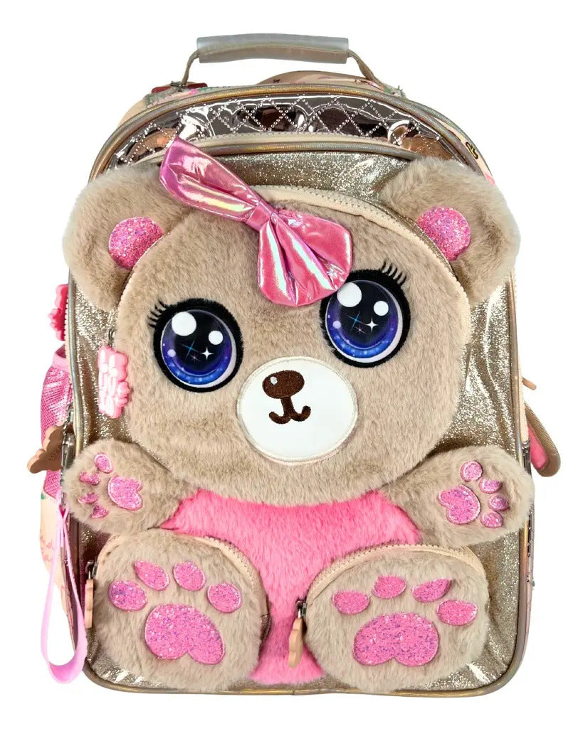 Mochila Primaria Marca Lluvia Osita Café Peluche