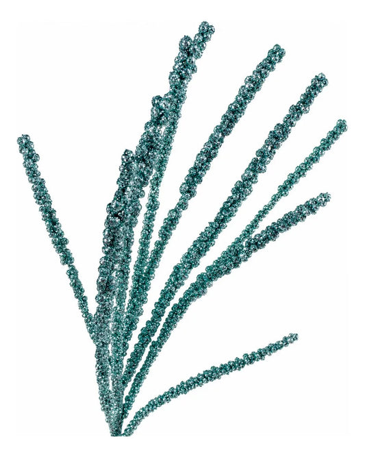 Vara Navideña Lluvia Azul Aqua con Pequeñas Bayas 70cm