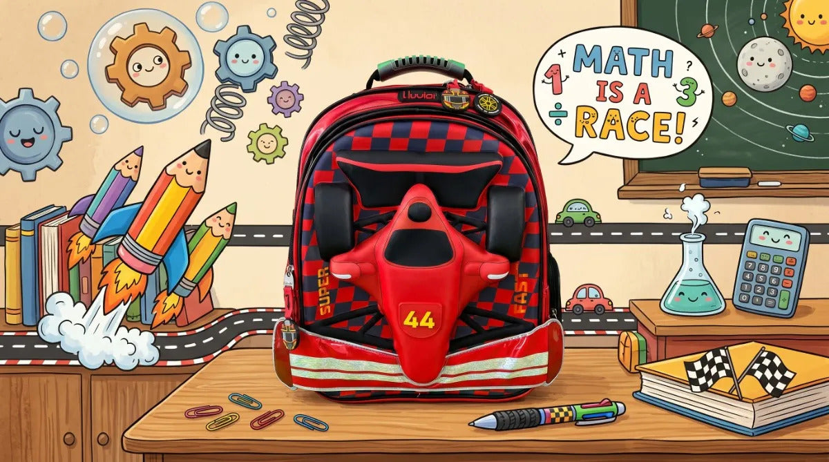 Mochila Lluvia Roja Diseño Auto De Carreras Fórmula Uno