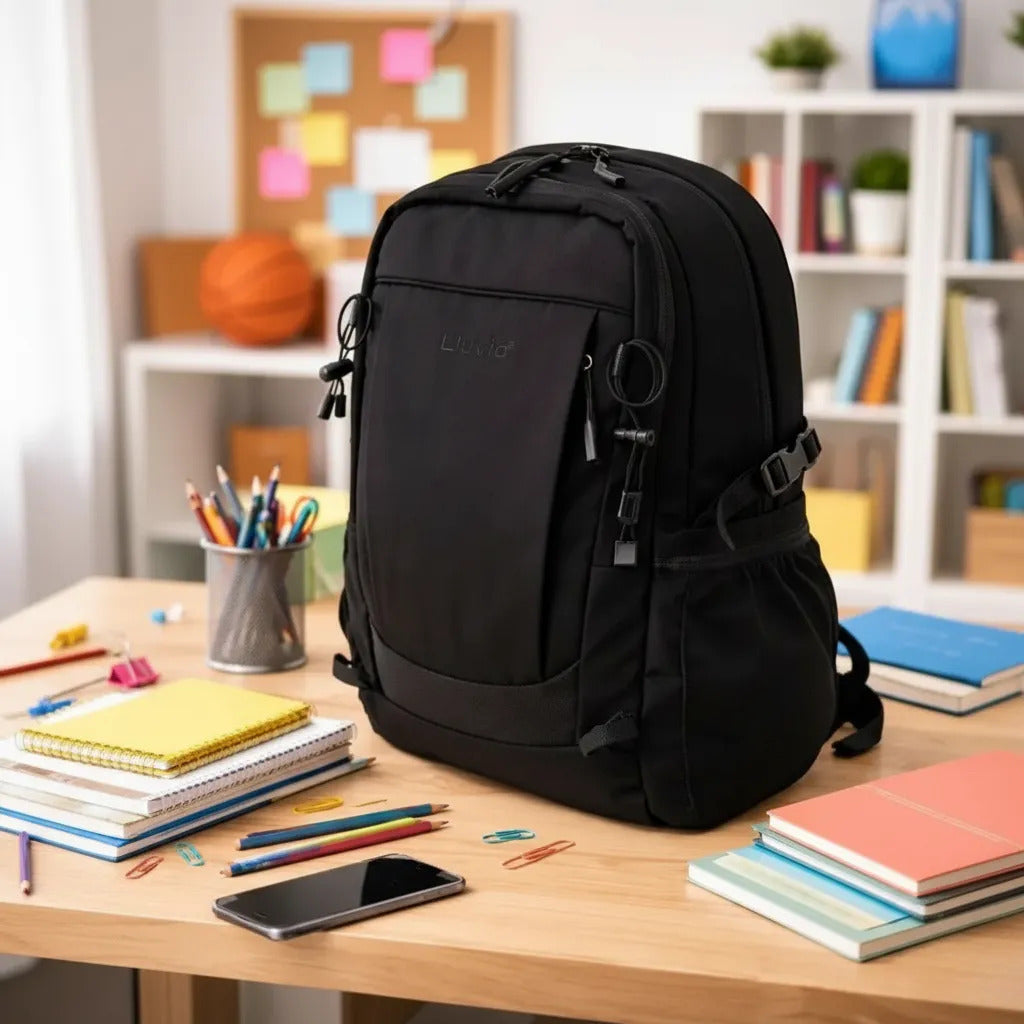 Mochila Lluvia Negra Escolar Y Trabajo Porta Laptop