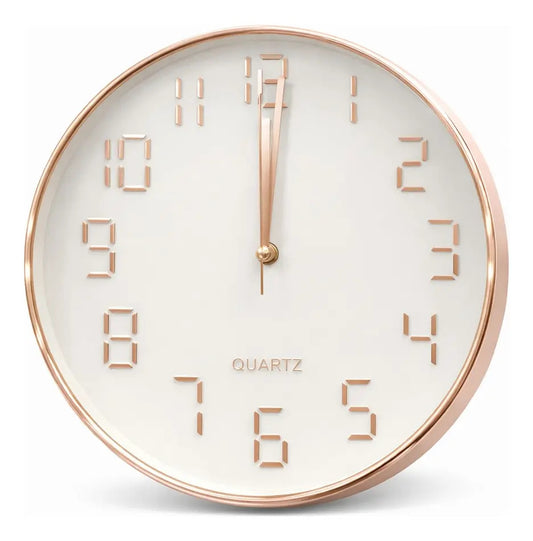 Reloj De Pared Elegante 30x4x30 3 Colores Dorado Rosa Plata