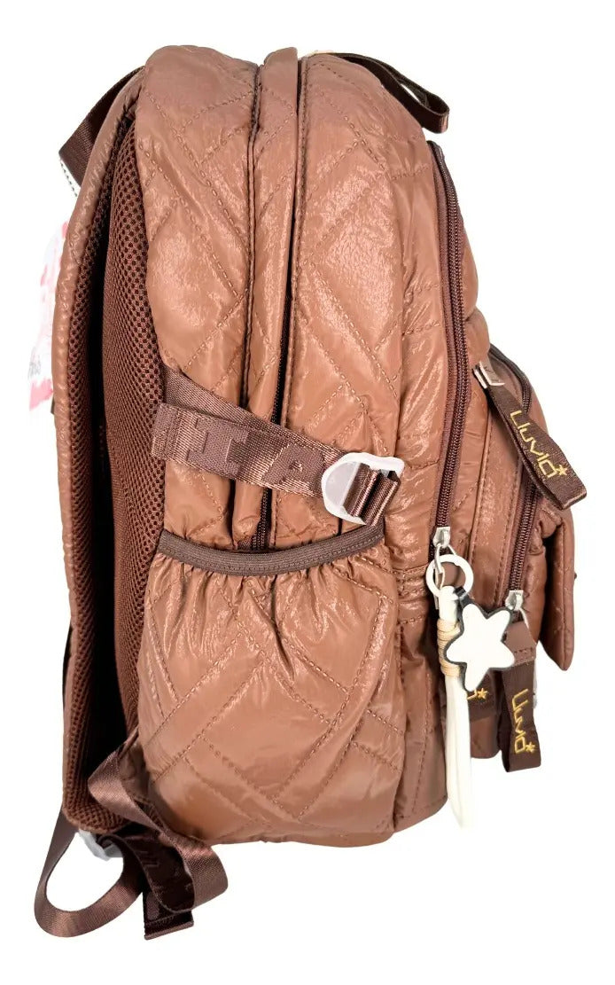 Mochila Juvenil Marca Lluvia Acolchado Marron