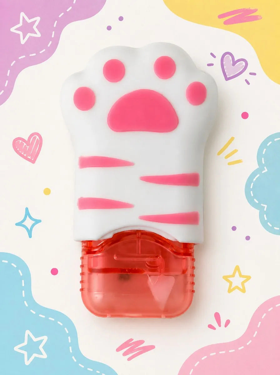 Corrector Weibo Blanco Con Rosa Diseño Patita Cute Kawaii