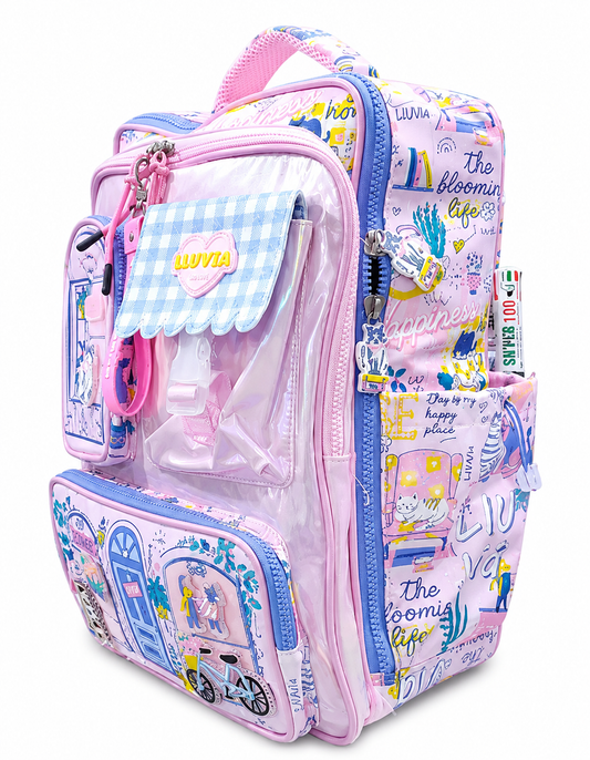 Set Escolar Tres Piezas Lluvia Diseño Boutique Floral Rosa