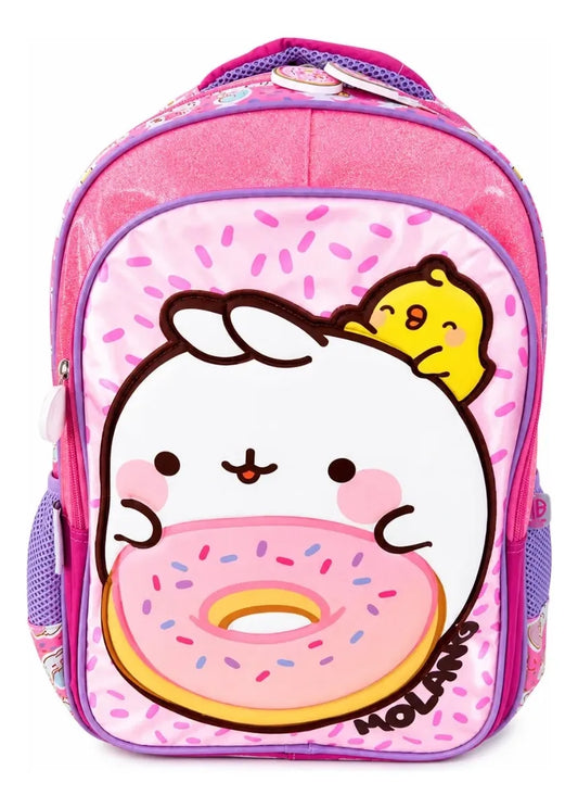 Mochila Escolar Kinder Rosa American Bags Molang Con Dona