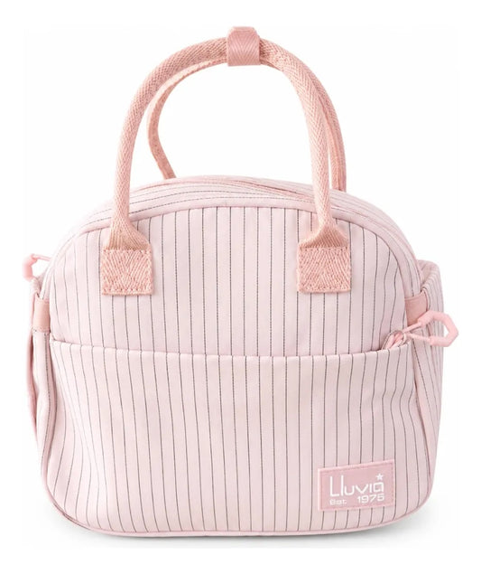 Lonchera Térmica Lluvia Diseño Rayado Rosa Acabado Moderno