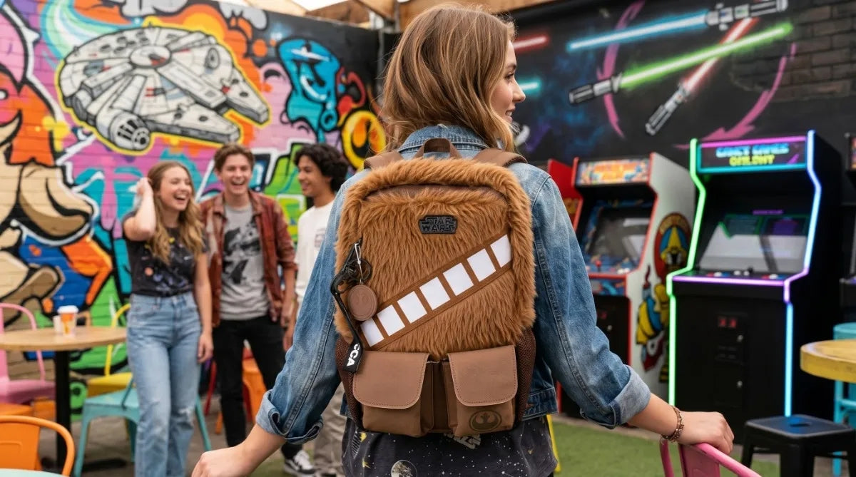 Mochila Escolar Yadatex Café Chewbacca Star Wars Con Llavero