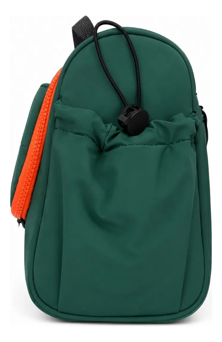 Set Escolar Tres Piezas Lluvia Verde Esmeralda Con Naranja