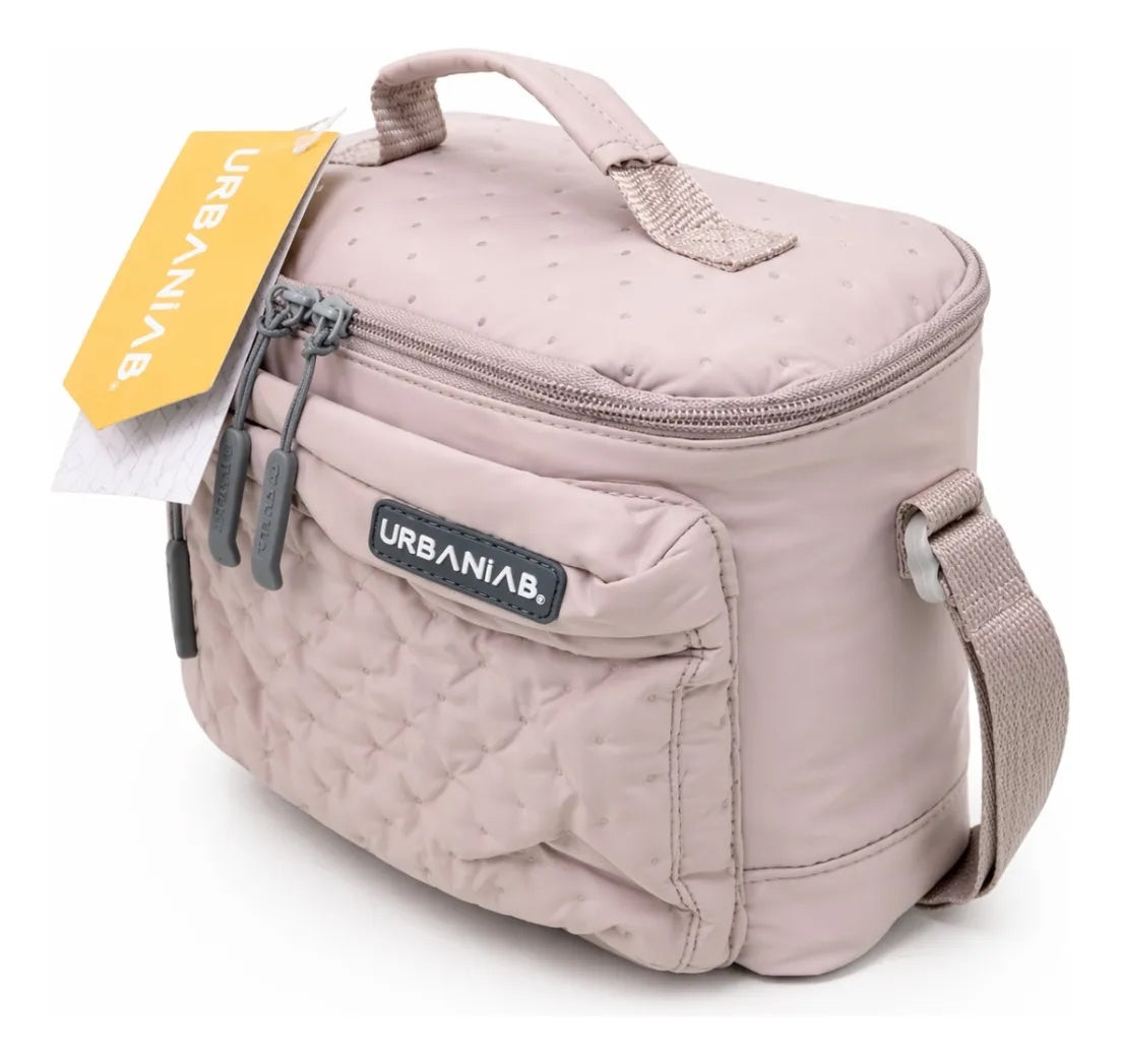 Lonchera Urbania Beige Rosado Diseño Acolchado Elegante