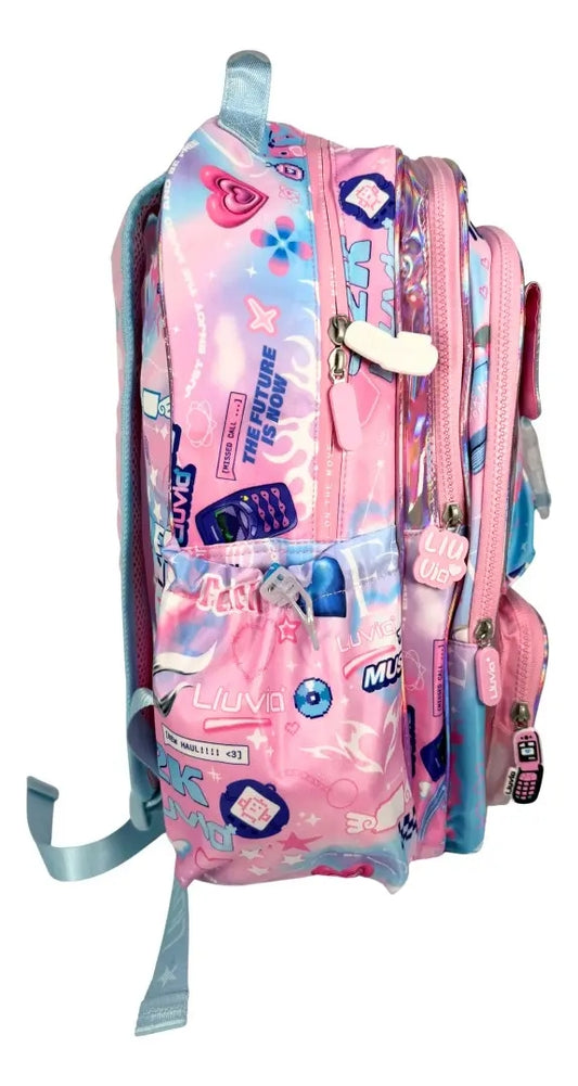 Mochila Primaria Marca Lluvia Efecto Espejo