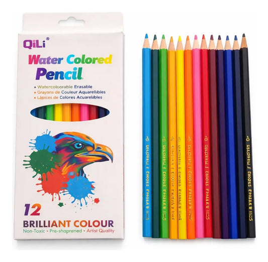 Lápices De Colores Acuarelables 12 Pzas Efecto Acuarela