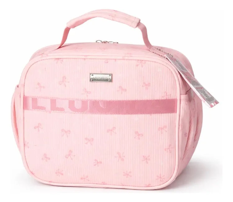 Lonchera Lluvia Rosa Diseño Moñitos Dulce Y Práctica