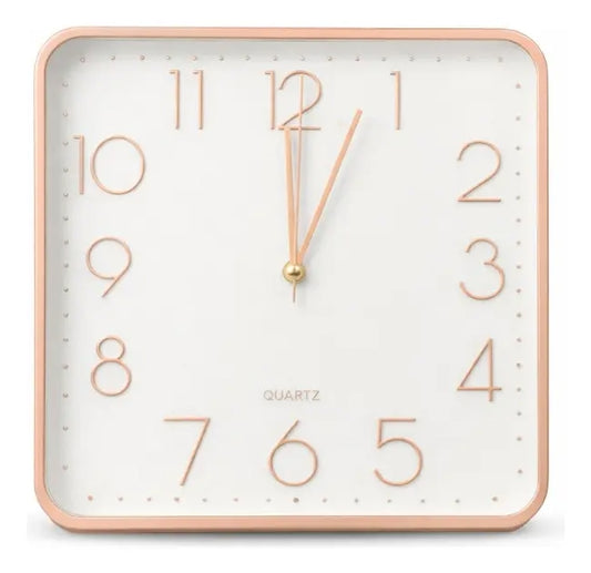 Reloj De Pared Moderno 30x4x30cm Dorado Negro Rosa Champang