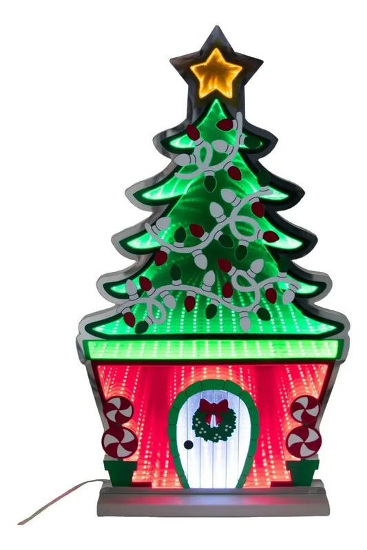 Árbol Navideño Luz Infinita 65x45x2 249 Luces Marca Lluvia
