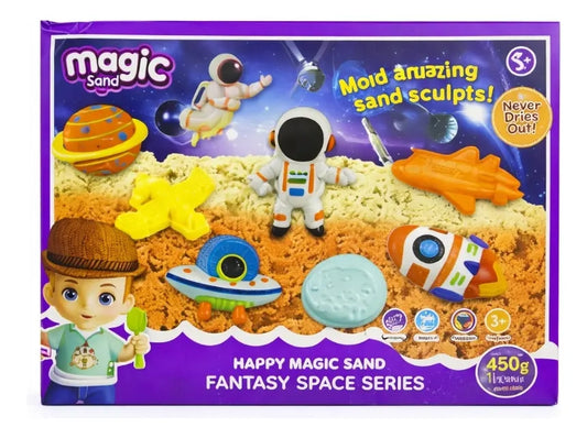 Set De Arena Mágica Espacial Candy Toys 450g De Arena
