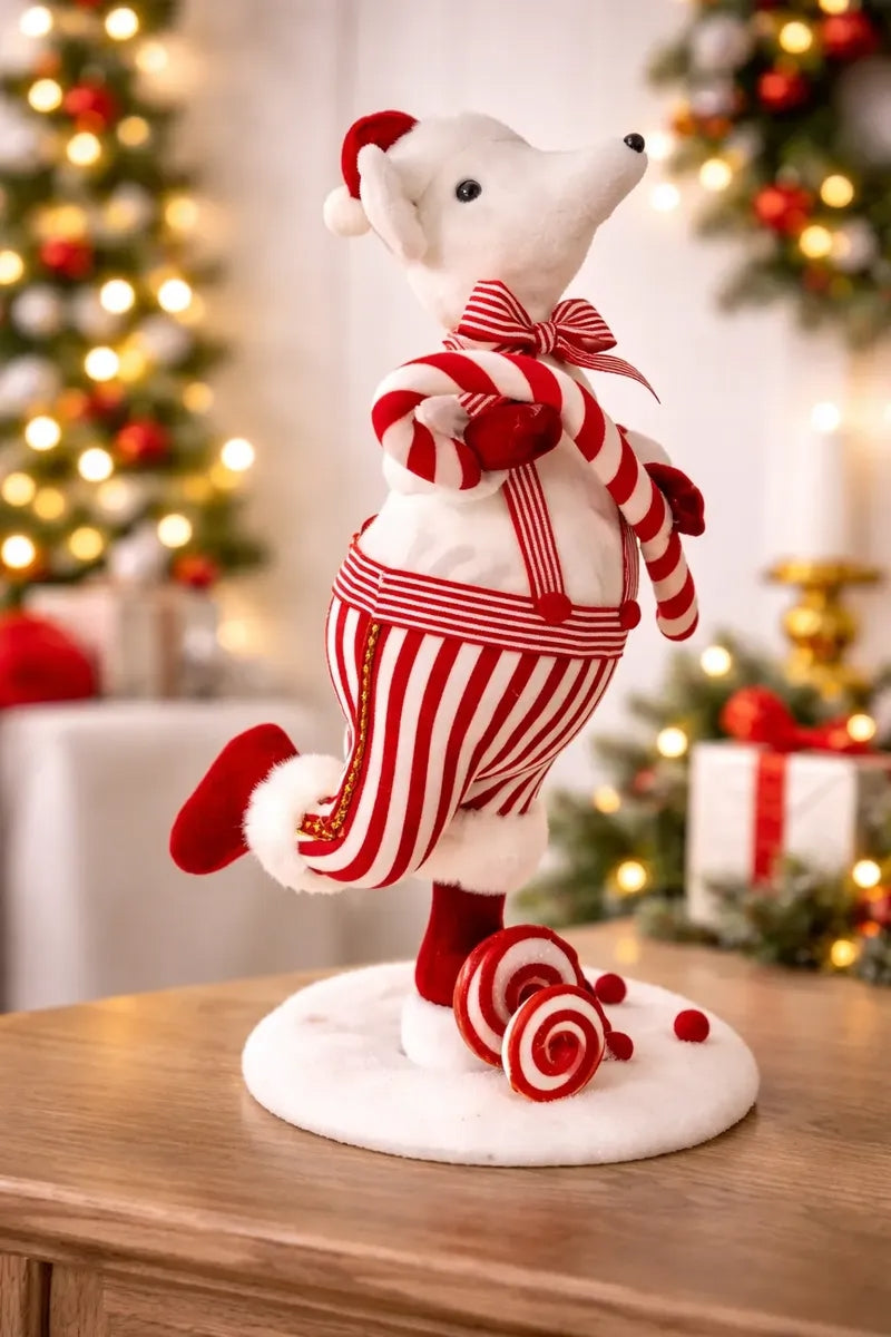 Muñeco Navideño Ratón Dulcero Con Caramelo 46x19x19