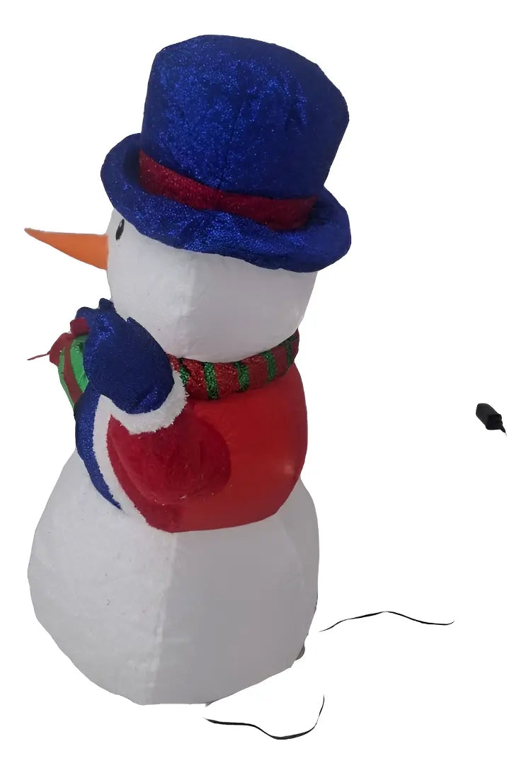 Inflable Navideño Muñeco De Nieve Con Regalo Marca Lluvia