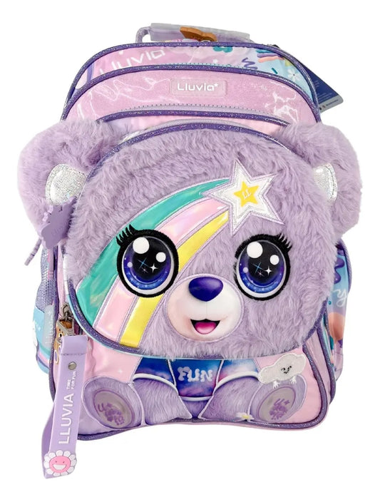 Paquete Mochila 3 Piezas Marca Lluvia Oso Arcoiris Kinder