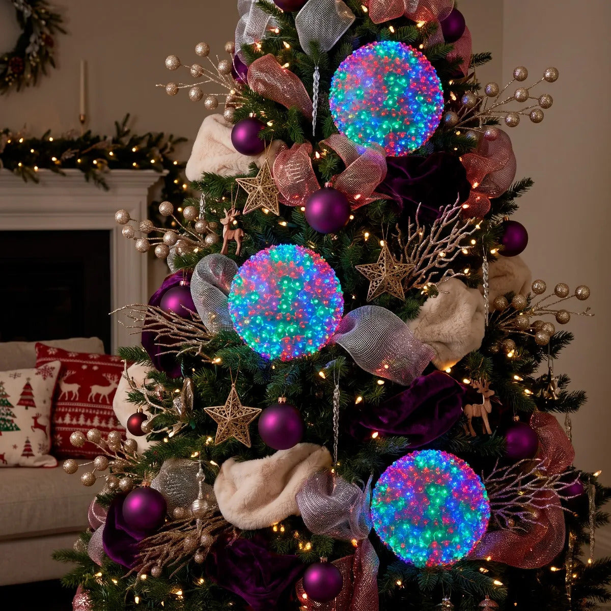 Esfera Jumbo Navideña JL 300 Luces Led Bicolor 30 Cm