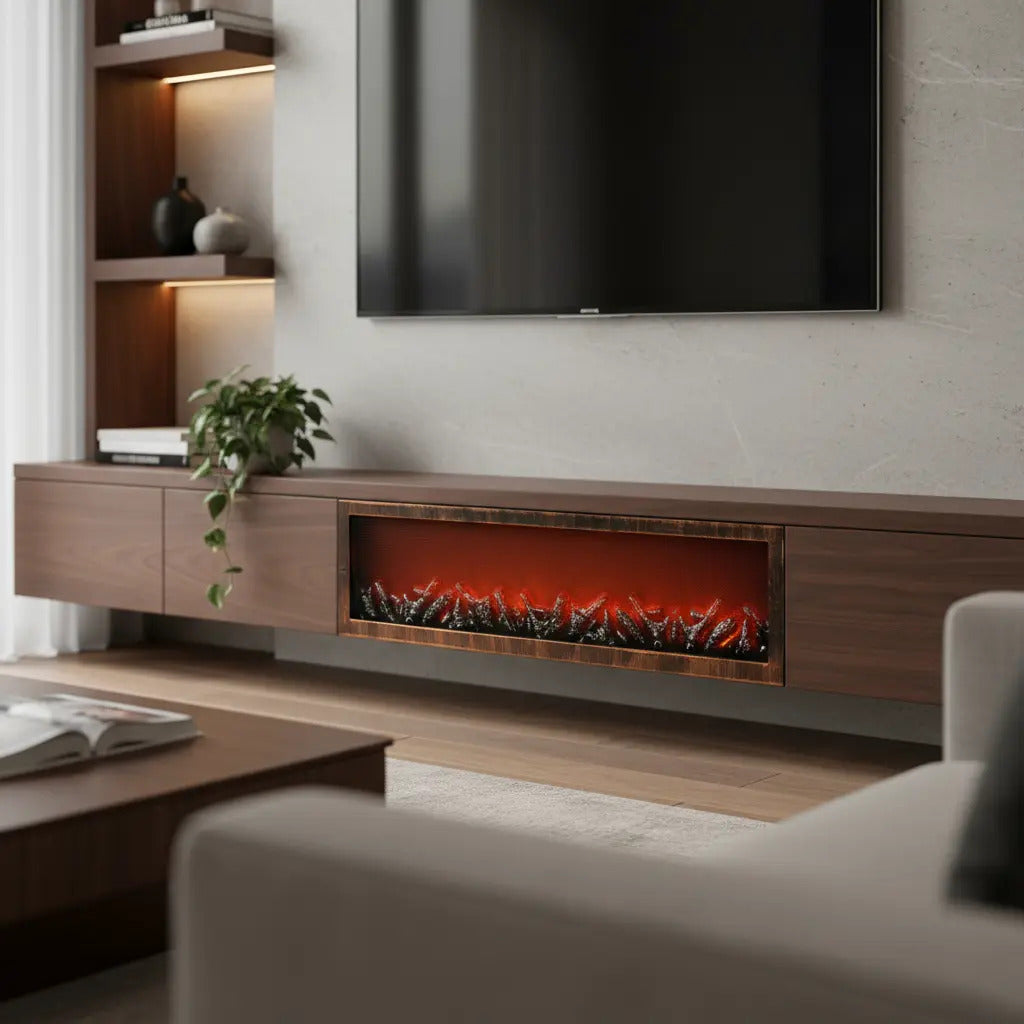 Chimenea Navideña Decorativa Lluvia 100x29x13 Cm