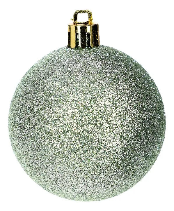 Set De Esferas Navideñas Lluvia Verde Menta Mixtas 30 Piezas