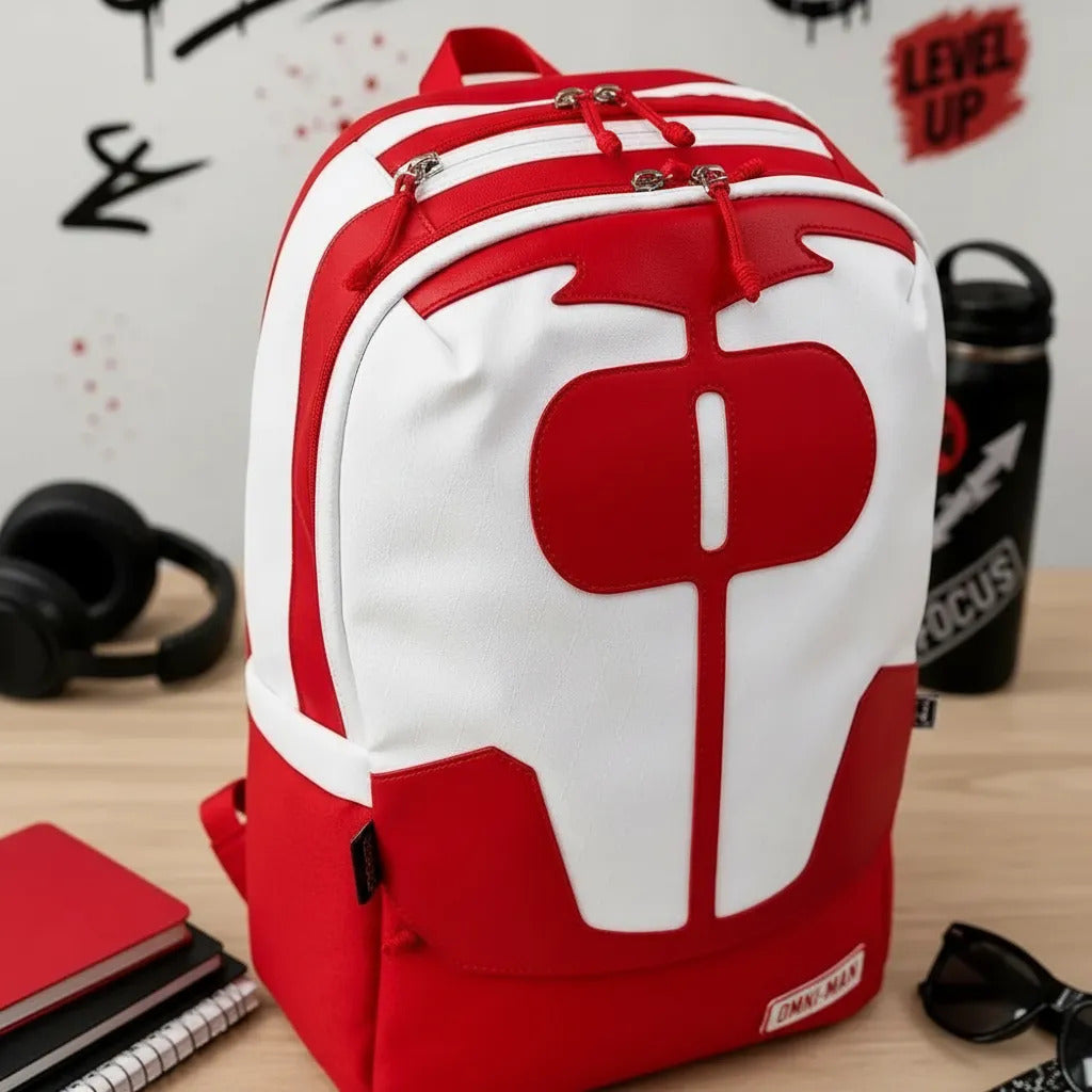 Mochila Inspirada En Omni Man Juvenil Unisex Color Rojo