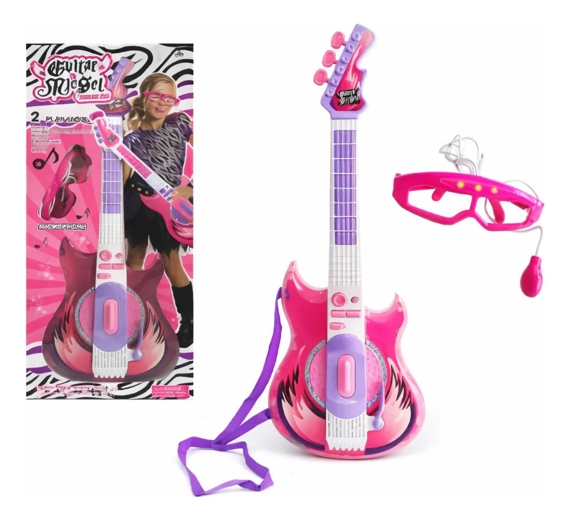 Guitarra Con Micrófono Candy Toys 56 Cm Con Sonido Y Luces