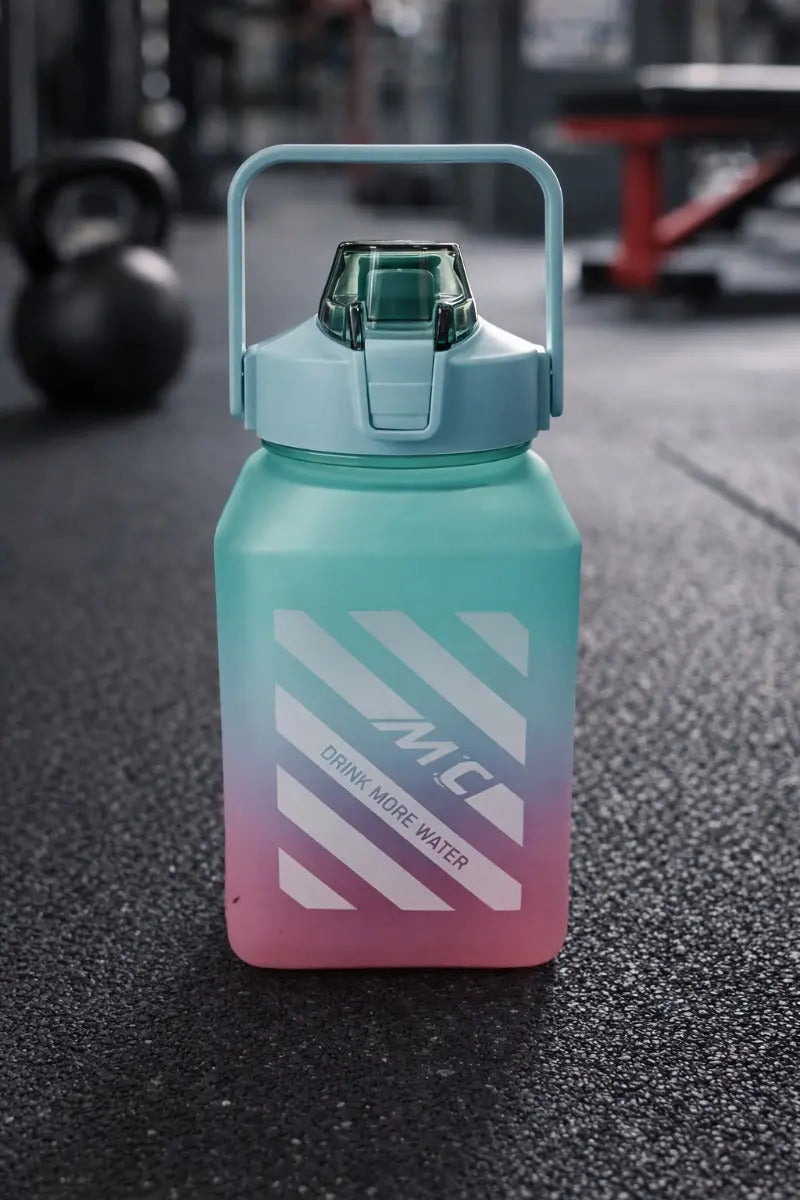 Vaso Grande 1.5 L Diseño Difuminado Con Popote Y Correa