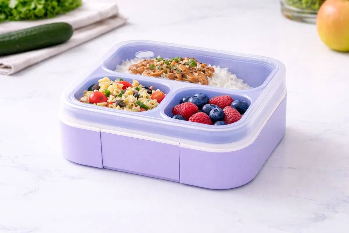 Tupper Yoovee 720 Ml Con 3 Compartimientos Sellado Antifugas