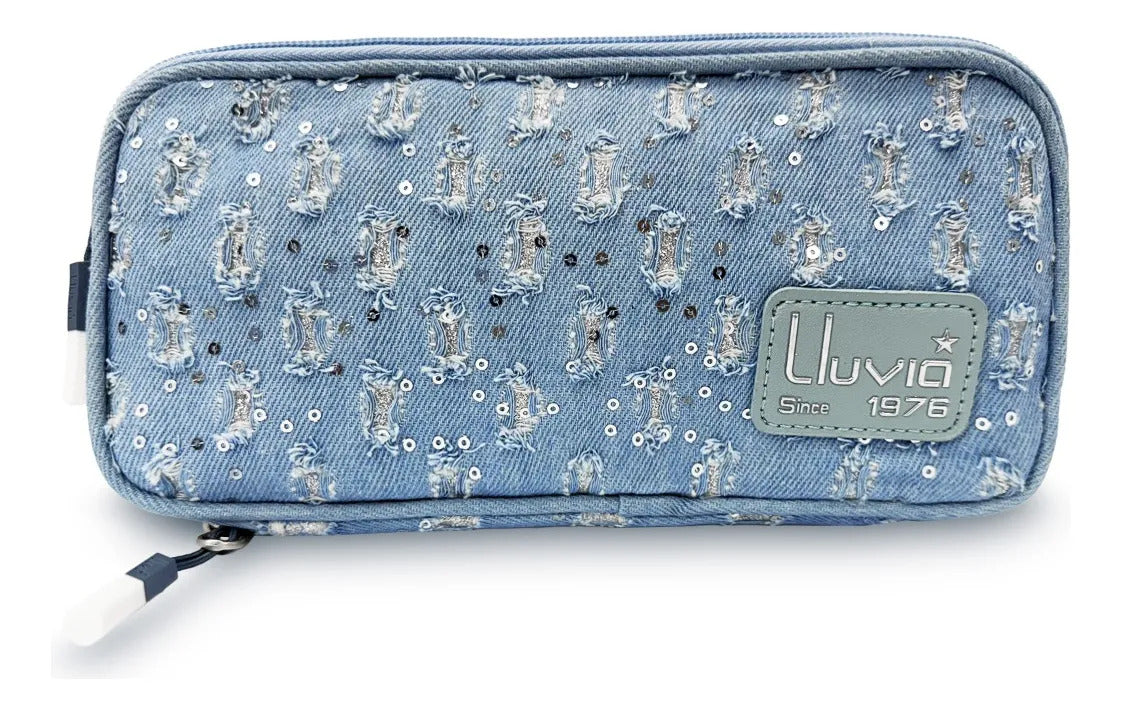 Set Escolar Lluvia Azul de 3 Pzas con Lentejuelas