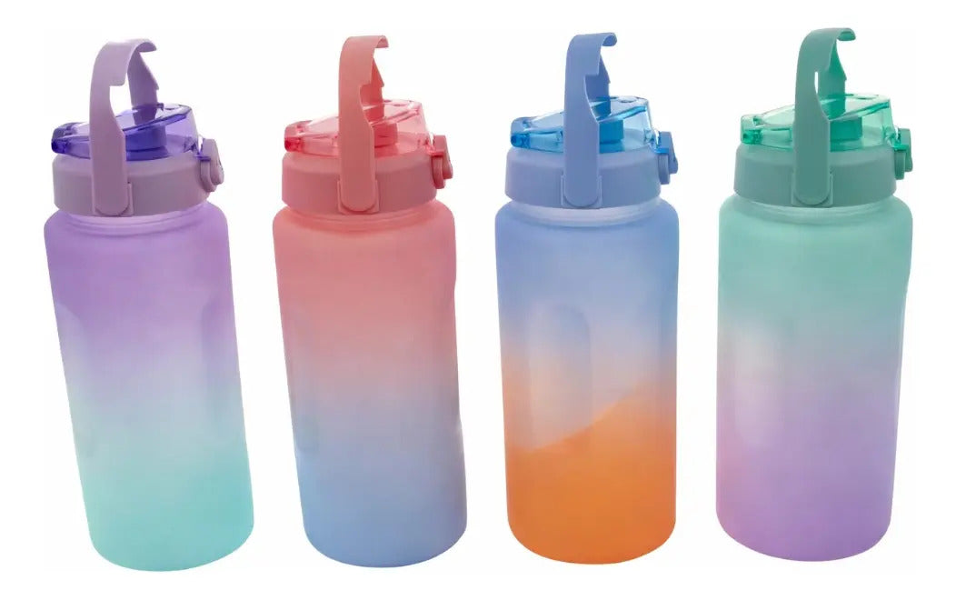 Vaso 2000ml Degradado Bpa Free Con Boquilla Y Stickers 3d