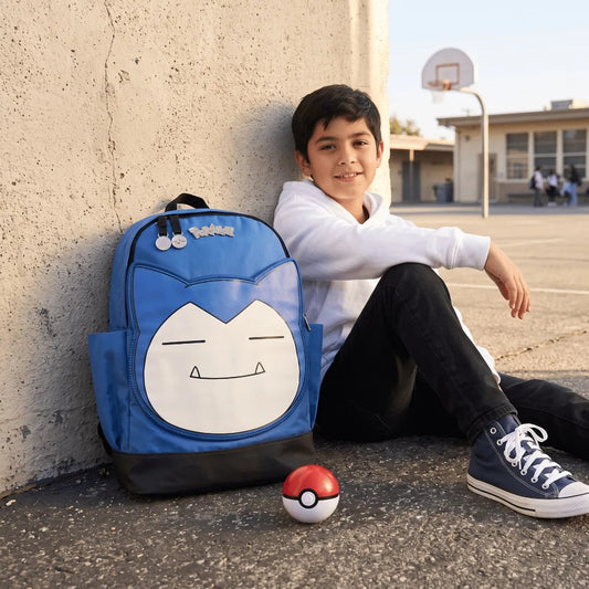 Mochila Primaria Yadatex Azul Pokémon Snorlax con Bolsillos