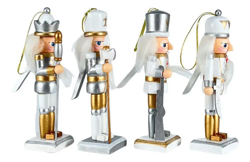 Cascanueces Plata Y Dorado Set De 8 Piezas Elegantes 13x5x5
