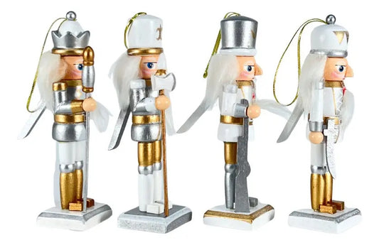 Cascanueces Plata Y Dorado Set De 8 Piezas Elegantes 13x5x5