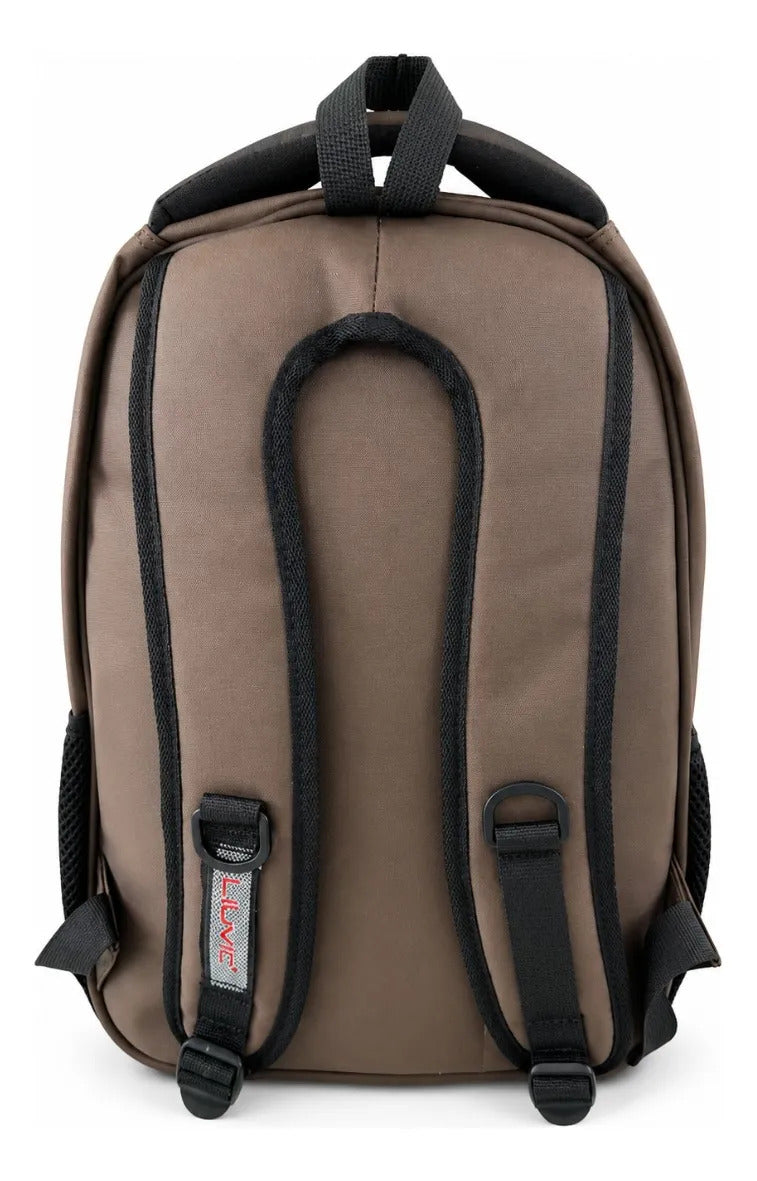 Mochila Lluvia Chocolate Con 4 Compartimientos Repelente Al Agua