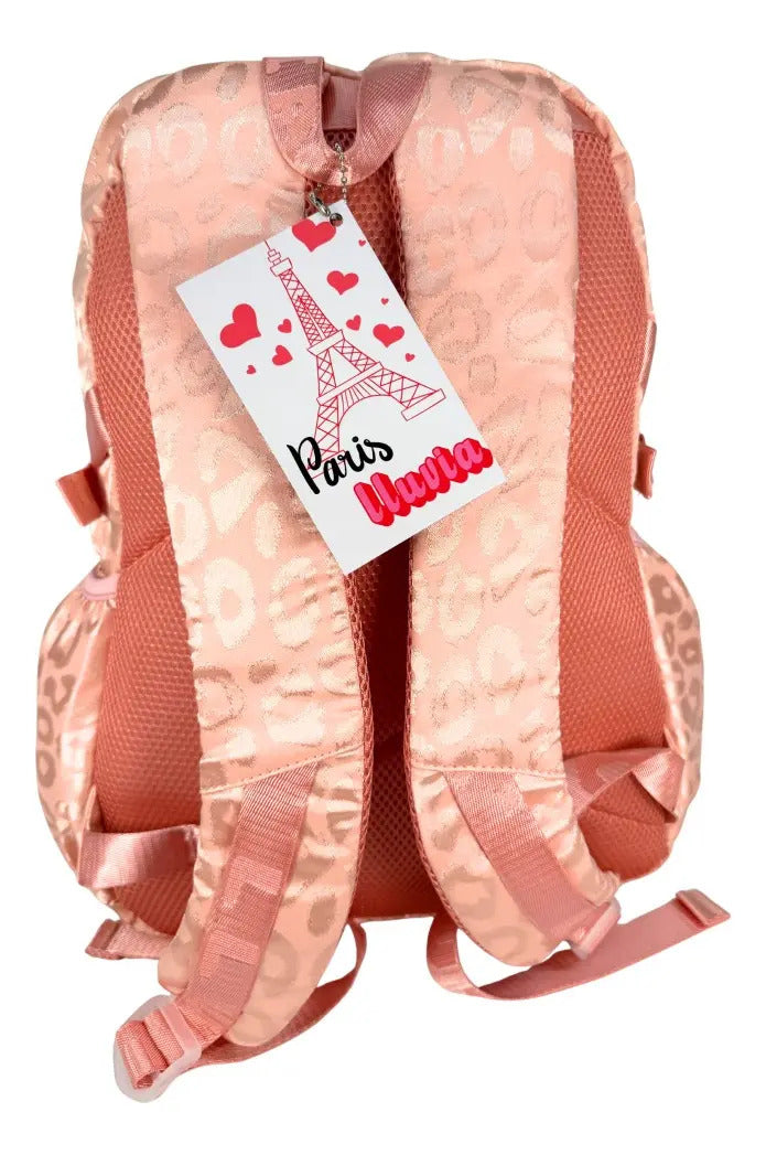 Mochila Juvenil Marca Lluvia Estampado Animal Print Satinado