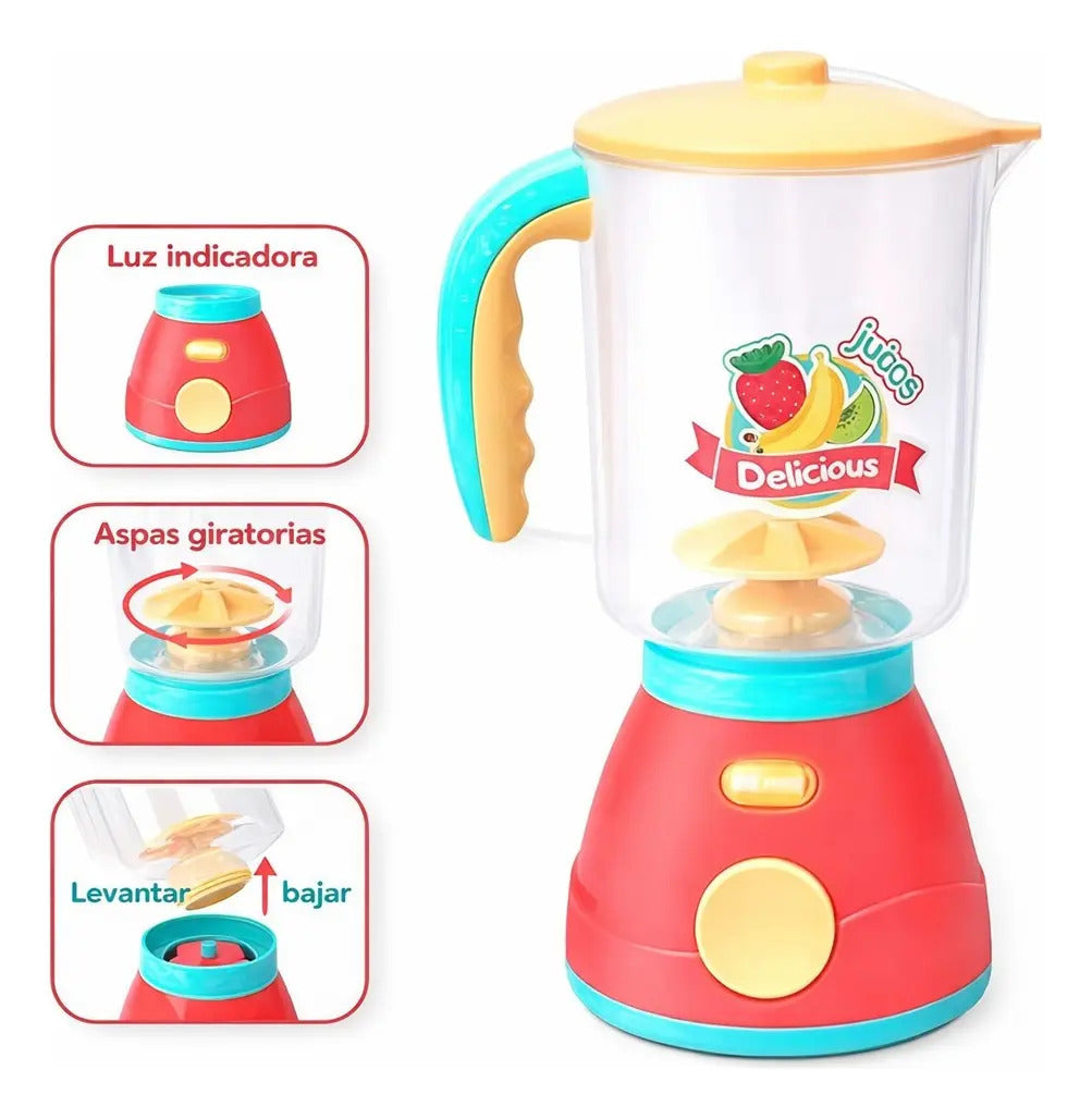 Licuadora Infantil Candy Toys Con 4 Accesorios Y Movimiento