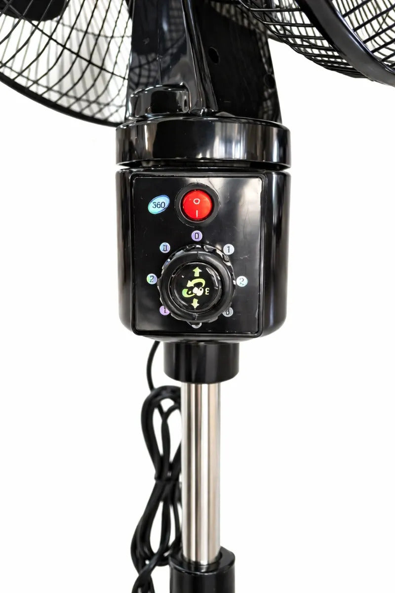 Ventilador Negro Oscilante Doble Cabezal 3 Velocidades