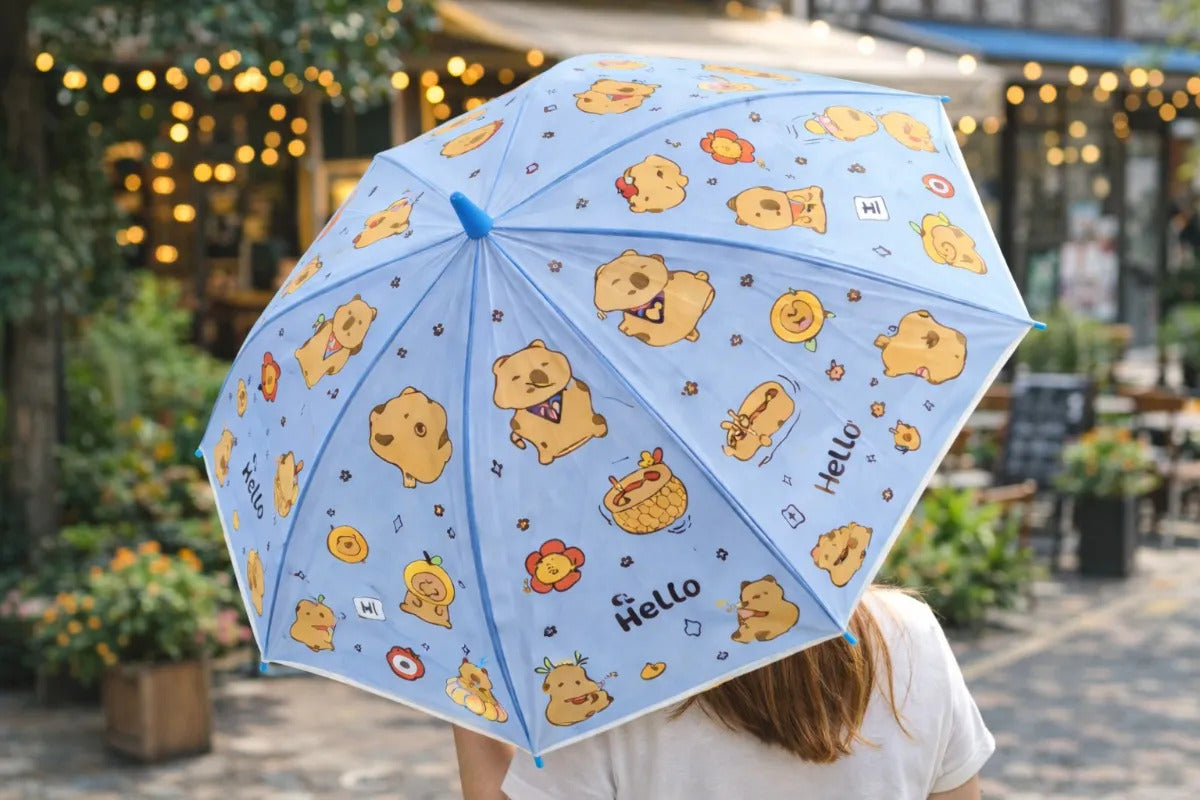 Paraguas Infantil Diseño Capibara 4 Colores 67 Cm 8 Varillas