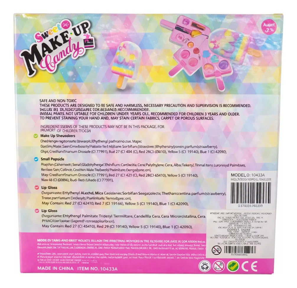 Set De Maquillaje En Estuche Paleta 8 Piezas Candy Toys