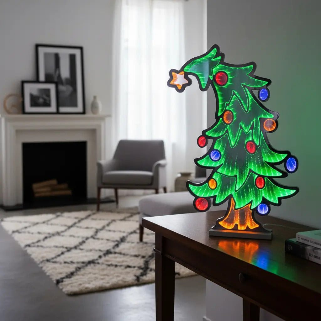Luz Infinita Pino Navideño Decorativo 50x35x2 435 Luces